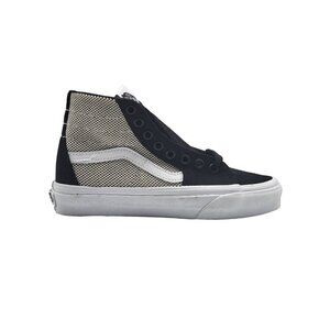 Vans Sk8 Hi Tapered 2 Tone Linen Black True White Womens Skate Shoes Size 5